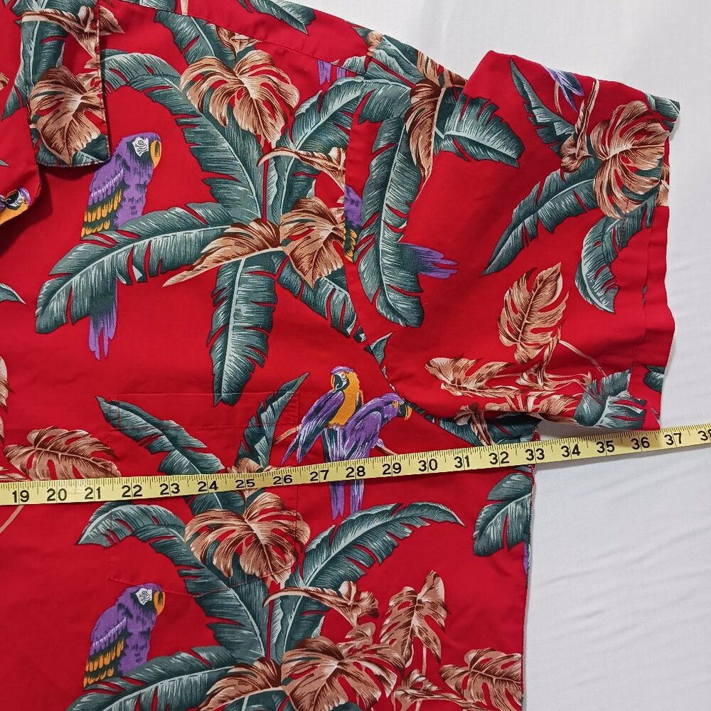Paradise Found Hawaiian Short Sleeve Jungle Bird Magnum PI Button Down Shirt 4XL - Picture 3 of 13